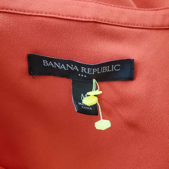 Banana Republic Factory Orange Sleeveless Button Down Top M - Picture 5 of 7